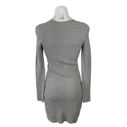 Aritzia Wilfred Free Gray Knit Sculpt Long Sleeve Mini Bodycon Sweater Dress S