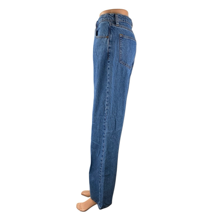 Abercrombie & Fitch The Loose Blue High Rise Wide Leg Baggy Denim Jeans Size 26