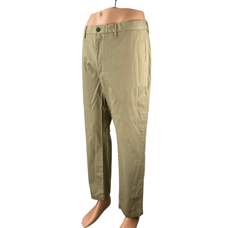 Banana Republic Men's Tan Beige Straight Leg Chino Khaki Trousers Pants Size 35