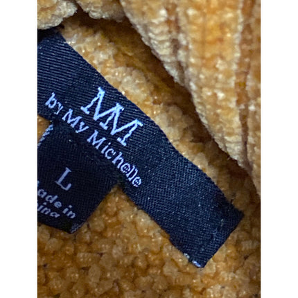 MM by My Michelle Women's Yellow Striped Turtleneck Ribbed Knit Sweater Top Sz L