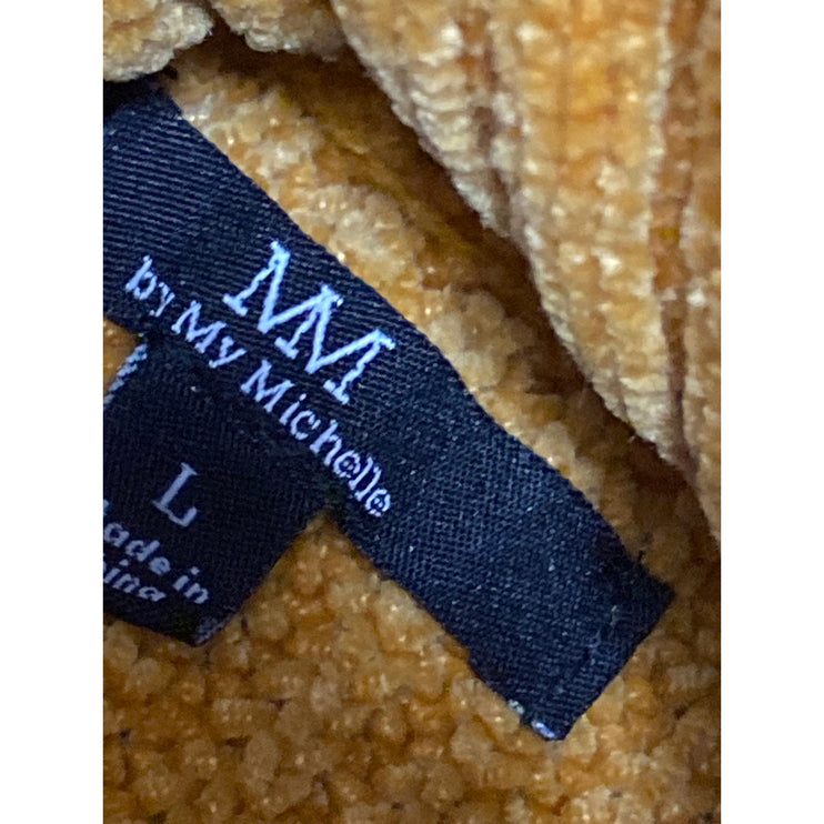 MM by My Michelle Women's Yellow Striped Turtleneck Ribbed Knit Sweater Top Sz L