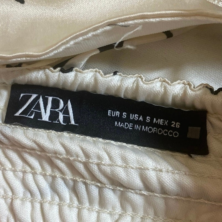 Zara Beige Tiger Animal Print High Neck Sleeveless Cross Back Crop Top Size S