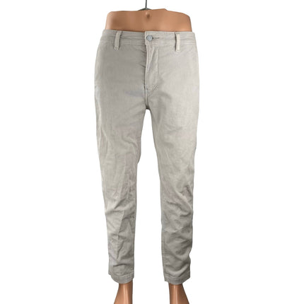 Levi's Men's Gray Stripe High Rise Slim Casual Tapered Chino Trousers Pants 32
