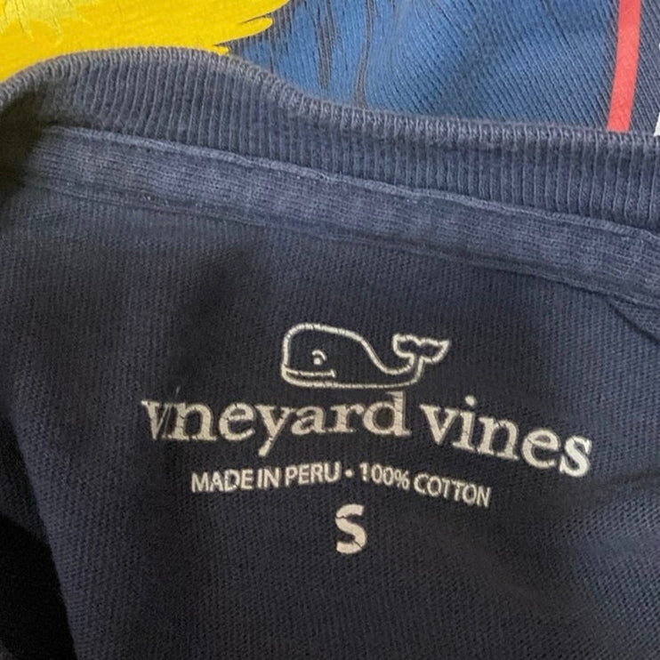 Vineyard Vines Men's Blue Dog Graphic Print Long Sleeve T Shirt Tee Top Size S