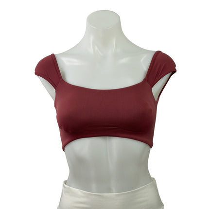 Gymshark Soft Sculpt Red Cap Sleeve Yoga Workout Activewear Bralette Crop Top XS