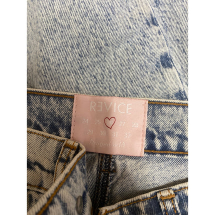 NEW Revice Women's Blue Acid Wash High Waisted Flare Cropped Denim Jeans Size 26