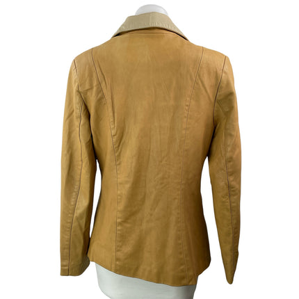 NEW Leather Factory Beige Full Zip Collared Suede Leather Coat Jacket Sz XXL