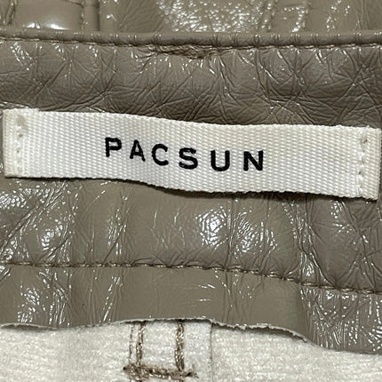 Pacsun 90s Boyfriend Taupe Faux Leather High Rise Straight Leg Trousers Pants 25
