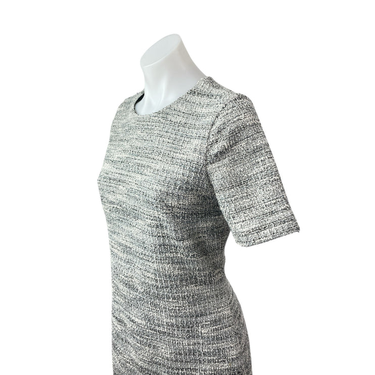 Club Monaco Women's Gray Heather Tweed Short Sleeve Mini Sheath Dress Size M