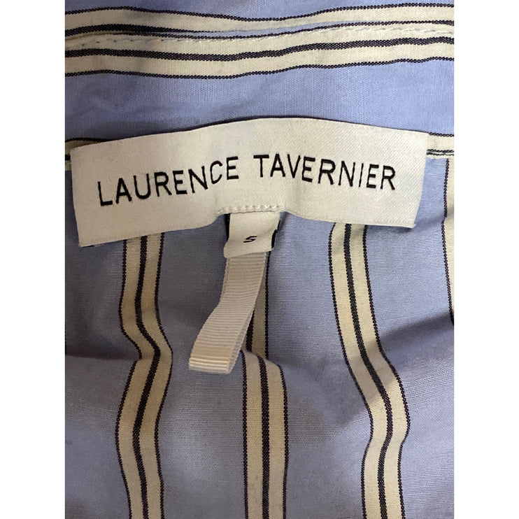 Laurence Tavernier Blue Striped Long Sleeve Button Up Shirt Sleepwear Pajamas S