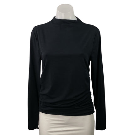 Abercrombie & Fitch Women's Black Mock Neck Long Sleeve T Shirt Tee Top Size L