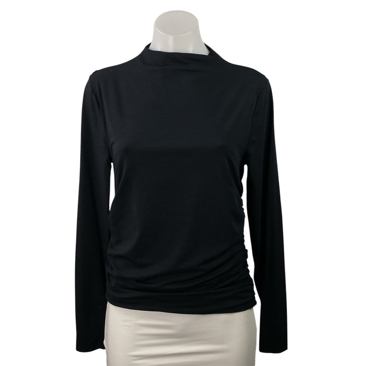 Abercrombie & Fitch Women's Black Mock Neck Long Sleeve T Shirt Tee Top Size L