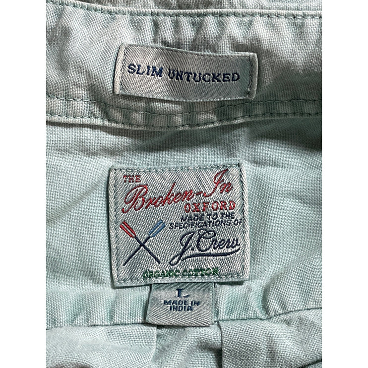 J.Crew The Broken-In Oxford Men's Green Slim Untucked Long Sleeve Shirt Top L