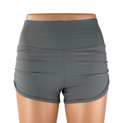 Peridot Clothing Women's Gray High Waisted Activewear Running Biker Shorts Sz XS