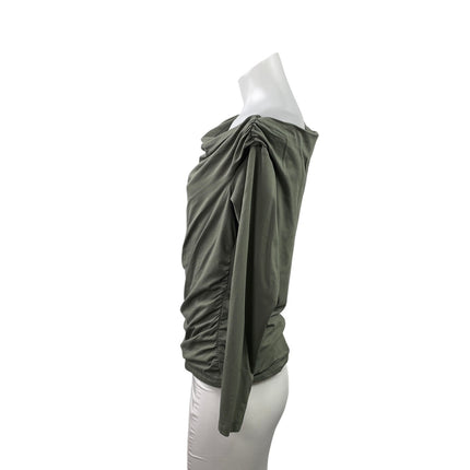 Abercrombie & Fitch Olive Green Long Sleeve Cowl Neck Pullover Blouse Top Size L