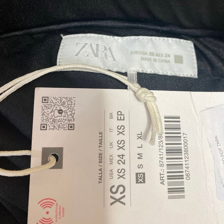 NEW Zara Black Crochet High Waist Sheer Wide Leg Cover Up Trousers Pants Size XS