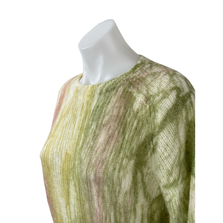Zara Women's Alpaca Wool Tie Dye Crew Neck Long Sleeve Sweatshirt Sweater Top M