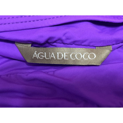 Agua De Coco Puple Square Neck Two Piece Beach Swimsuit Swimwear Bikini Set M