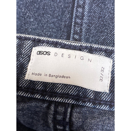 ASOS Women's Blue High Waisted Medium Wash Straight Leg Denim Jeans Size 32