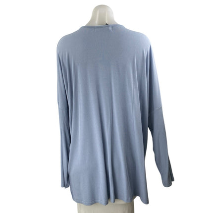NEW Shift Women's Blue Rib Knit Long Dolman Sleeve Crewneck Sweater Top Size 3
