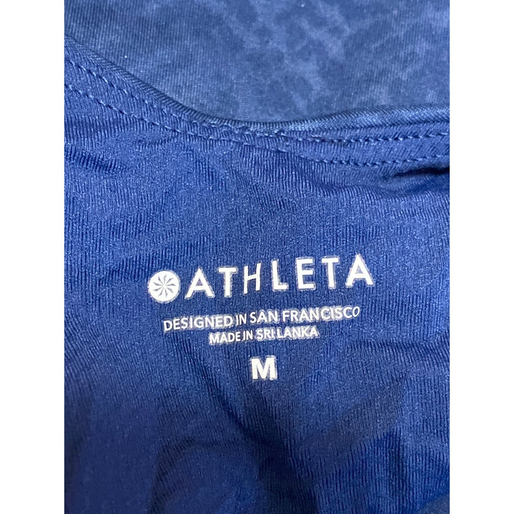 Athleta Blue Herringbone Racerback Sleeveless Sports Bra Crop Tank Top Size M