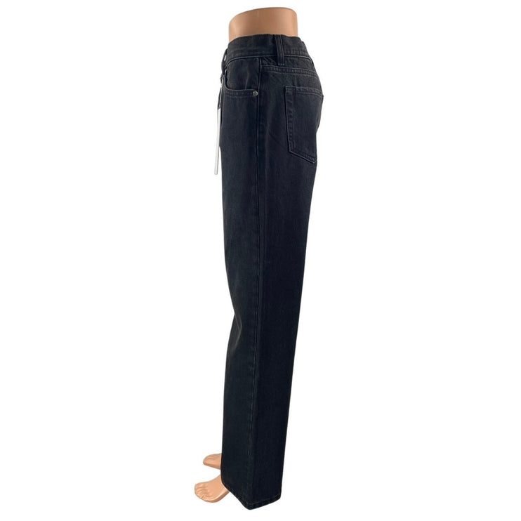 NEW BDenim Women's Black High Waisted Baggy Wide Leg Denim Jeans Size 24