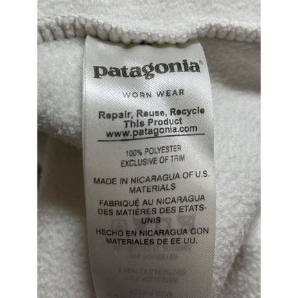 Patagonia Synchilla Snap-T Fleece Women's White Long Sleeve Sweater Top Size S