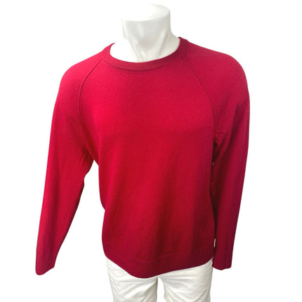 Banana Republic 100% Merino Wool Men's Red Crewneck Long Sleeve Sweater Top Sz L