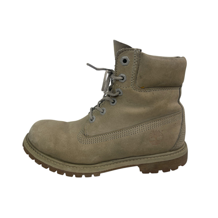 Timberland Beige Tan Suede Lace Up Waterproof Combat Ankle Boots Booties Size 7M