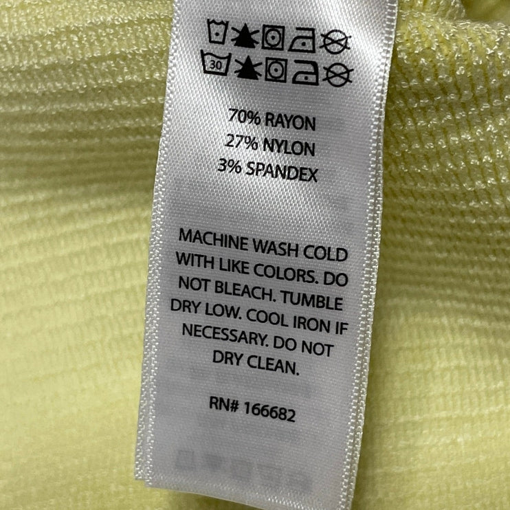 House of Harlow 1960 Yellow Ribbed Knit Square Neck Tank Cami Crop Top Size M