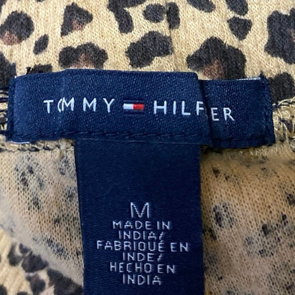 Tommy Hilfiger Beige Black Leopard Henley Thermal Sleepwear Pajama Set Size M