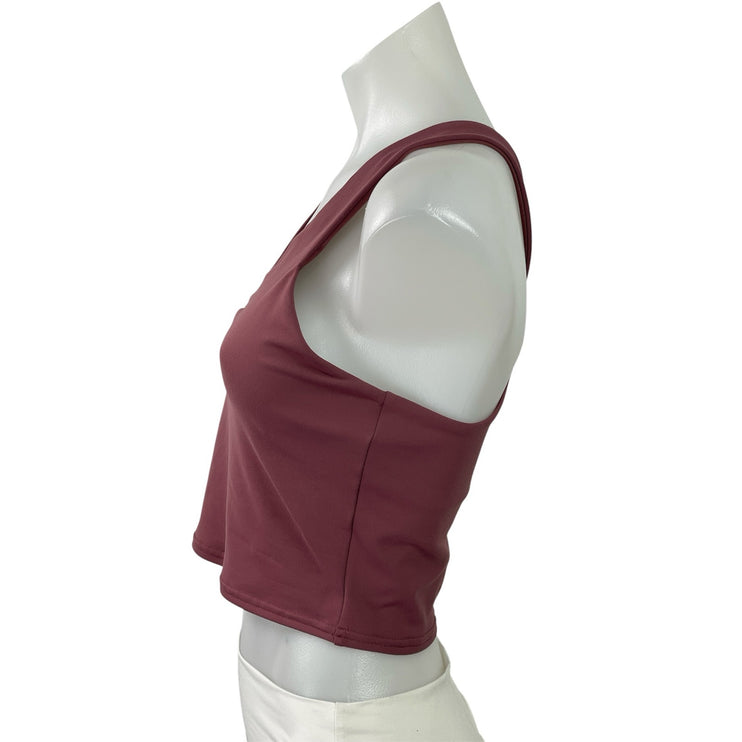 Alo Yoga Women's Red V Neck Racerback Workout Running Athletic Crop Top Size M