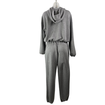 Spanx Women's Dark Gray Long Sleeve Hoodie Lounge Sweat Pants 2 Piece Set Size M