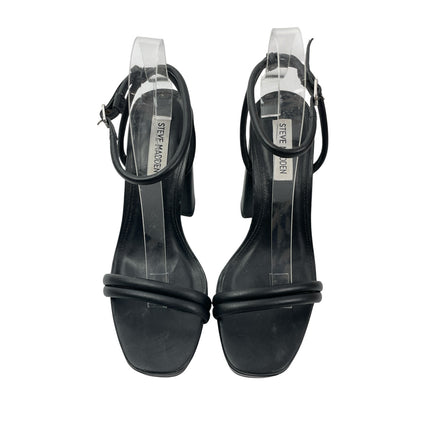 Steve Madden LOFTY Women's Black Block High Heels Slingback Platform Sandals 7.5