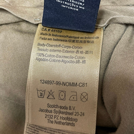 Scotch & Soda Mens Olive Green Low Rise Slim Straight Leg Chino Khaki Shorts 31