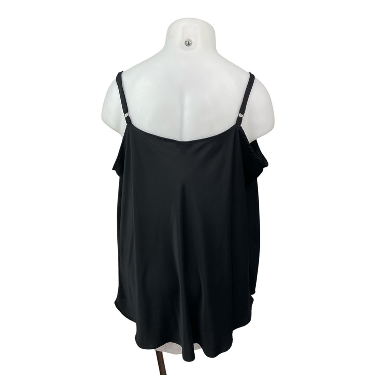 Torrid Women's Black Silk Satin Cowl Neck Cami Camisole Tank Blouse Top Size 3X