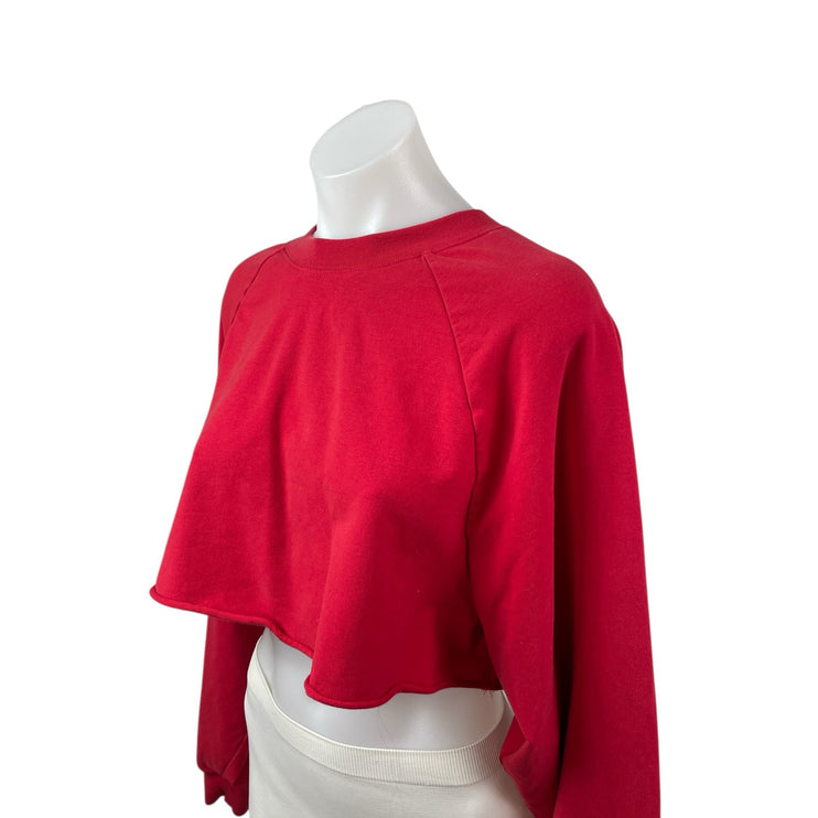 Alo Yoga Red Yoga Gym Workout Athletic Activewear Crop Sweater Sweatshirt Top S