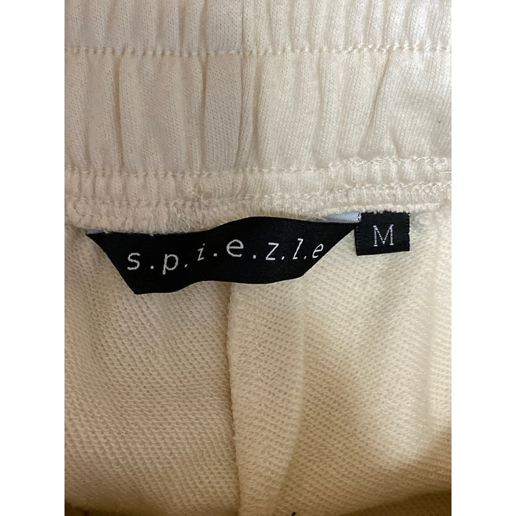 Spiezle Women's Cream Pineapple Rainbow High Rise Jogger Sweat Pants Size M
