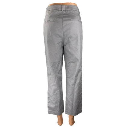 Mary Crafts Women's Gray High Rise Straight Leg Cropped Trousers Pants Size 14