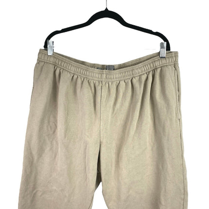 GAP Women's Beige Fleece Tapered Leg Elastic Waist Trousers Jogger Pants Size XL