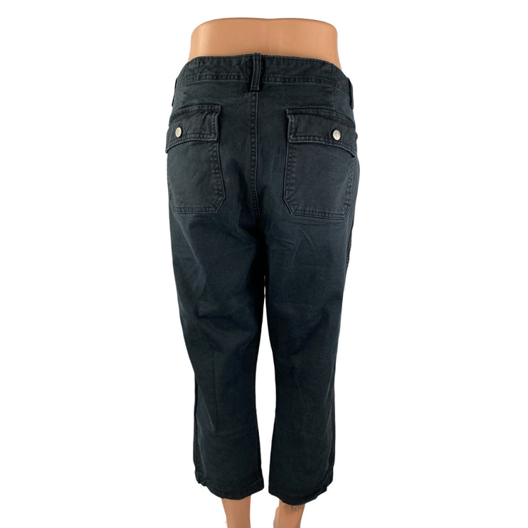 Gap Women's Black High Waisted Straight Leg Girlfriend Denim Jeans Pants Size 14