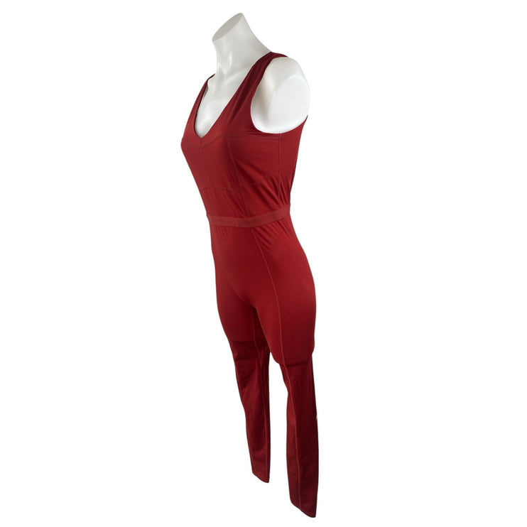 Fabletics Motion365+ Red Open Back Yoga Athletic Activewear Jumpsuit Romper Sz M