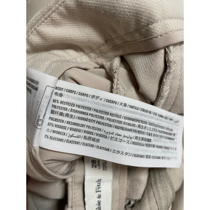 Abercrombie & Fitch Beige High Rise Straight Wide Leg Trousers Dress Pants Sz 28