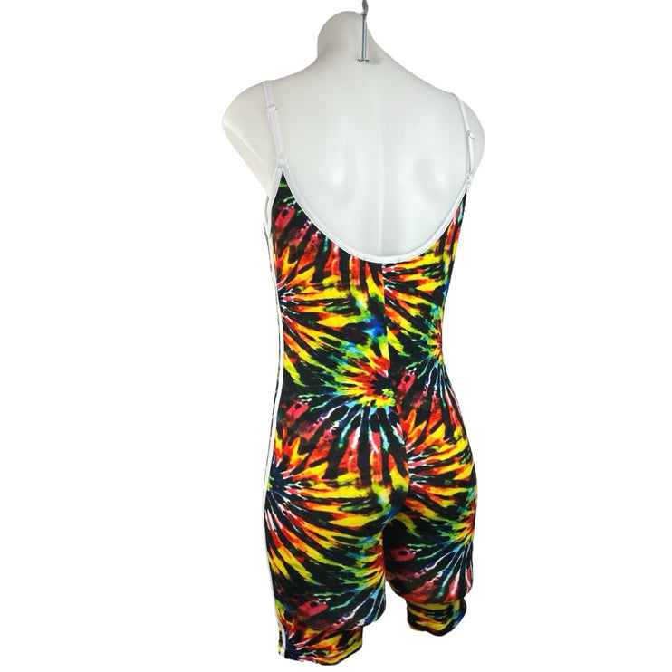 Absolutely Love It Multicolor Tie Dye Spaghetti Strap Stretch Knit Romper Size L