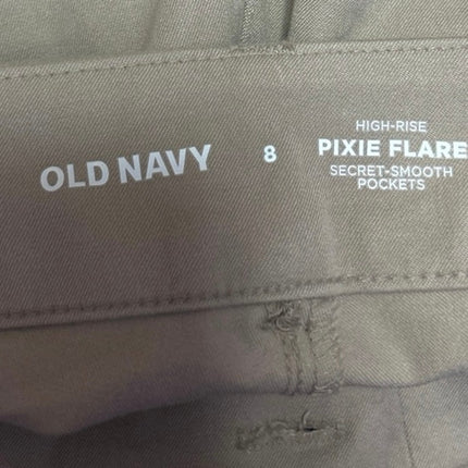 NEW Old Navy Pixie Flare Beige Khaki High Rise Bootcut Chino Trousers Pants Sz 8