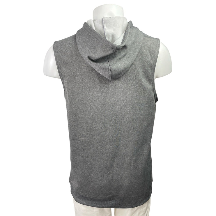 NBA Men's Gray Fleece Line Hoodie Hooded Tank Sleeveless Sweatshirt Vest Size M