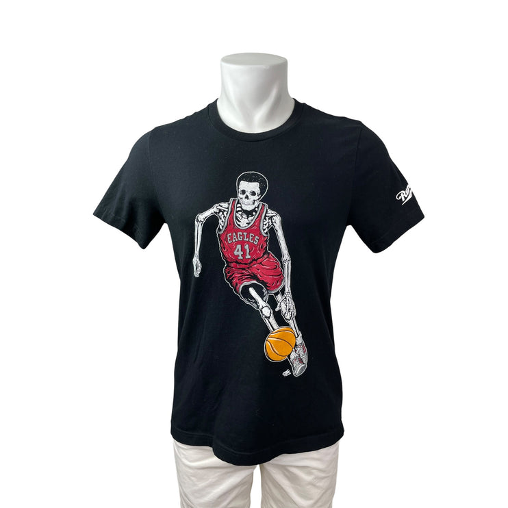 Runaway Men's Black Eagles 41 Skeleton Player Basketball T Shirt Tee Top Size M
