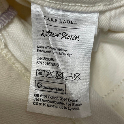 & Other Stories Women's Cream High Waisted Straight Leg Denim Jeans Size 28