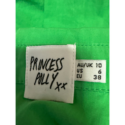 Princess Polly Green Long Sleeve Collared V-neck Button Crop Shirt Blouse Top 6