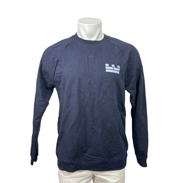 Brook Linen Men's Long Sleeve Logo Crew Neck Casual Sweatshirt Sweater Top Sz M